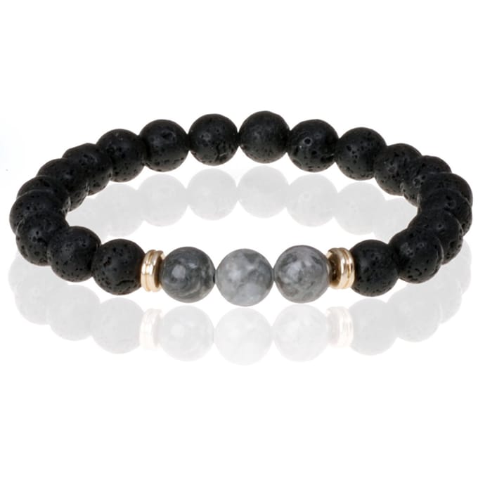 Memphis Kralen armband Lavastone Royalty Grey