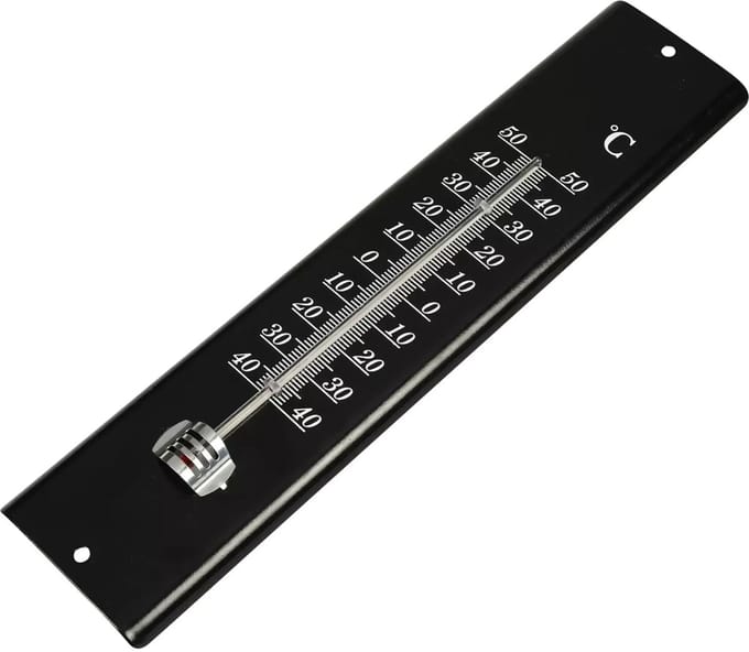 Benson Thermometer - metaal - zwart - 30 cm - binnen/buiten