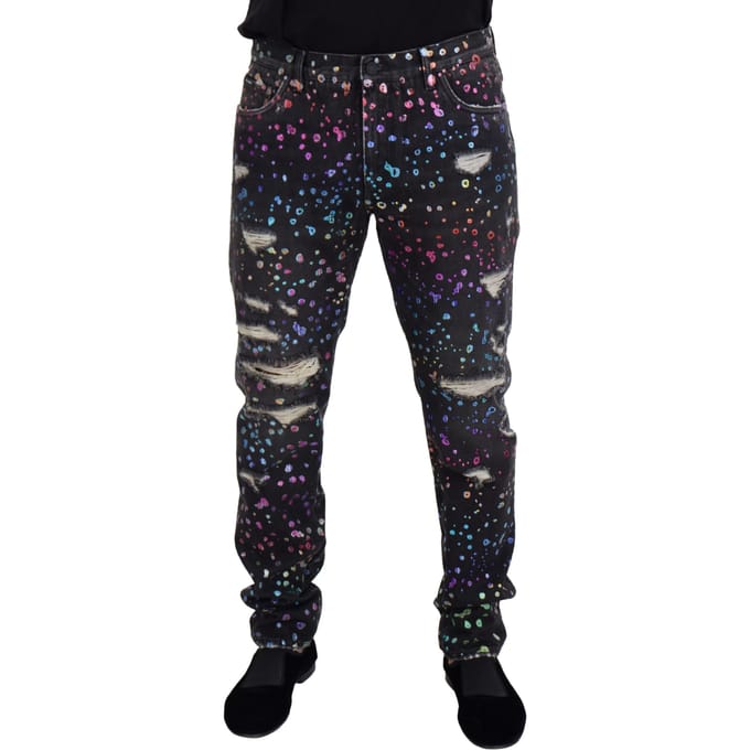 Regenboog Spat Verweerde Jeans Pan73302