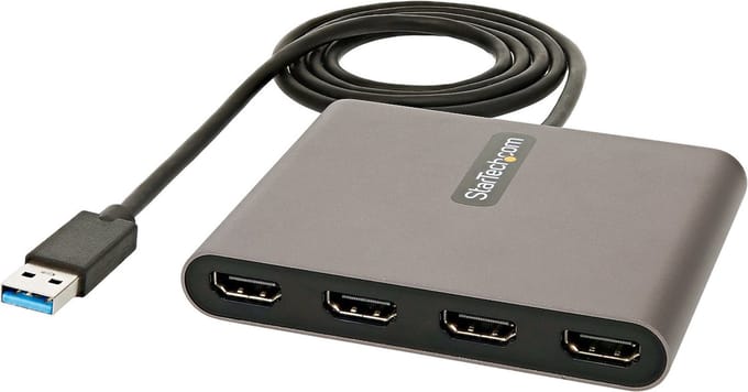 USB 3.0 to HDMI Adapter Startech USB32HD4 Black Grey Multicolour 1 m