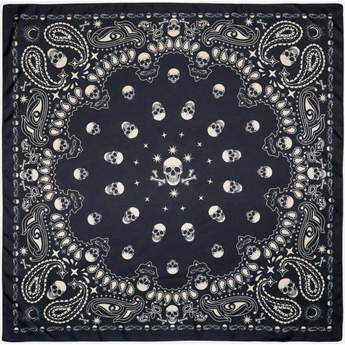 Stradivarius Sjaal met doodshoofdprint  Zwart OS