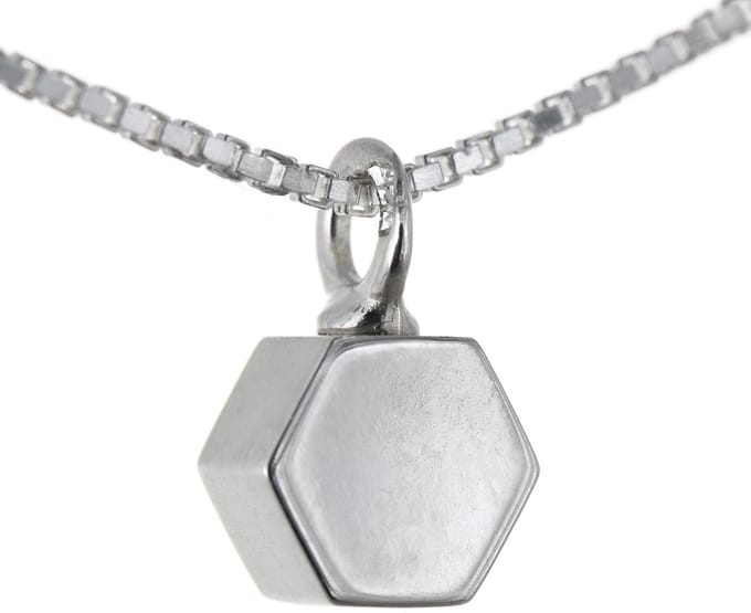 Ashanger zilver, model Zeshoekje met venetiaans collier 45cm.