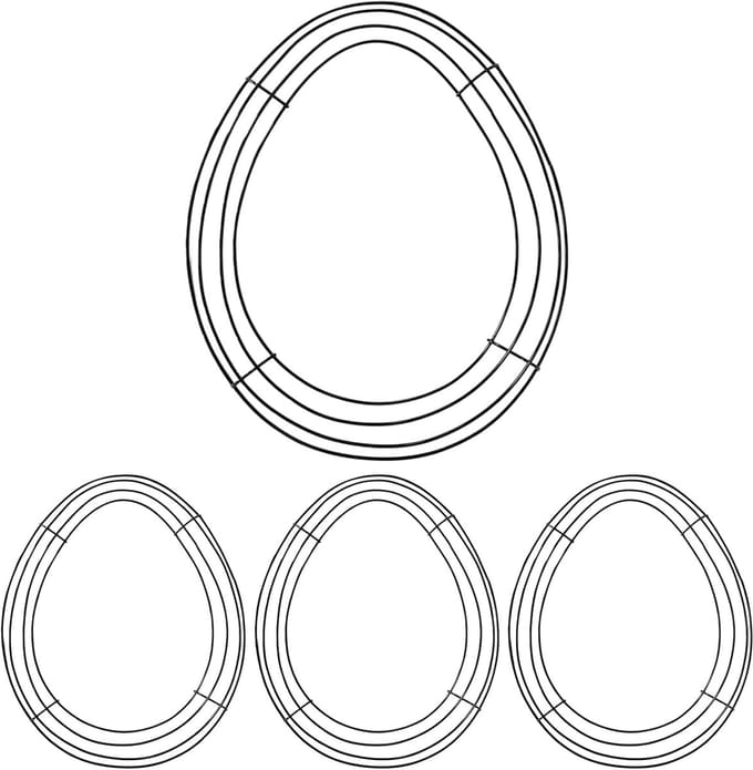 Metalen Slinger Skeletten - Krans Frames - Paasdecoratie Maken - Set van Vier - 23 x 43 cm - Wit