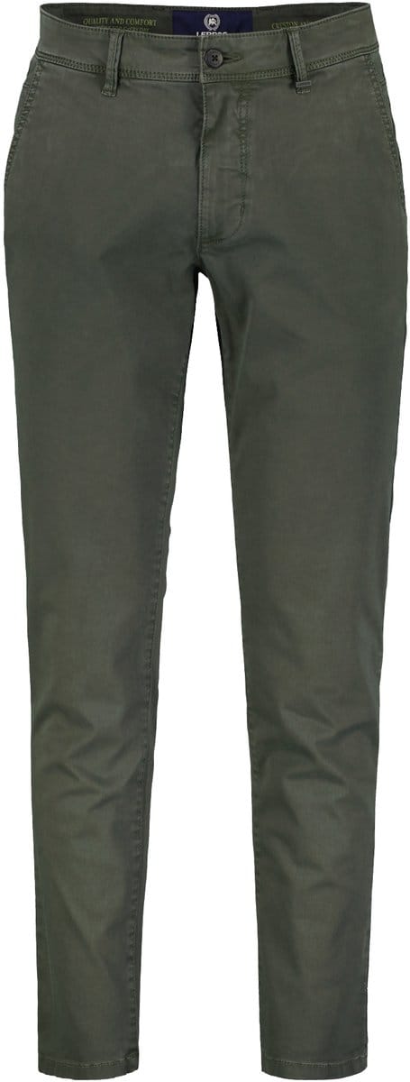 LERROS Basic chino van gestructureerde stof, slim fit , Maat: W32_L36 , Kleur: CHILLED OLIVE , 80% katoen, 17% lyocell, 3% elastaan