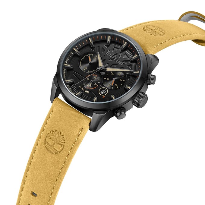 Timberland TDWGF0095003 - Horloge - Leer - Donkerbruin - 44 mm