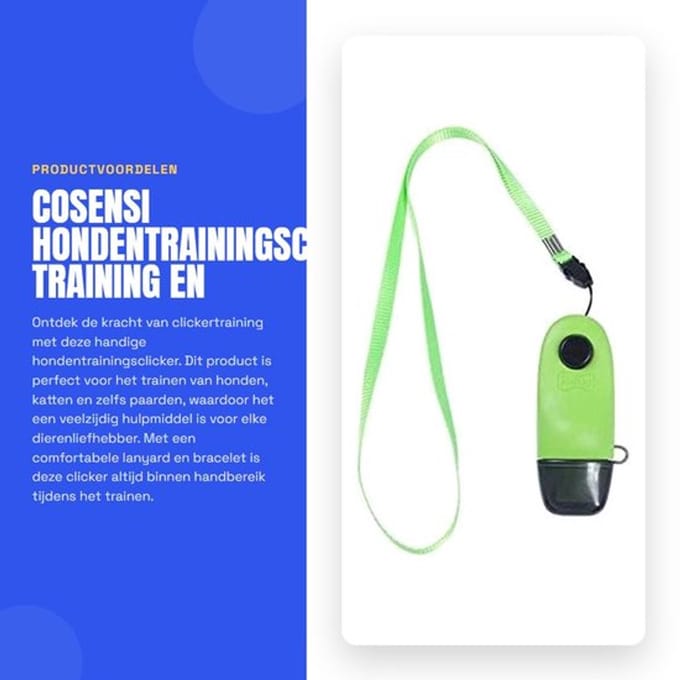 Clicker Training - Honden/katten/paarden - Communicatietool - Lanyard - Professioneel - Inclusief 1x Clicker - Trainingsclicker