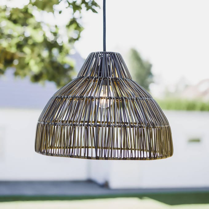 PR Home hanglamp Bao, buiten, IP44, grijs, snoerlengte 2,5m
