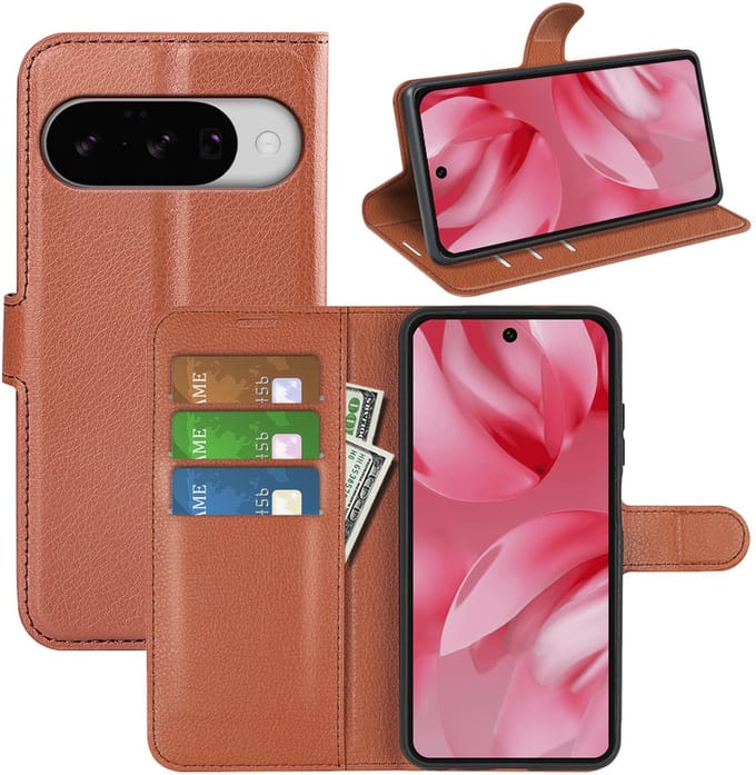 MobyDefend Hoesje - Geschikt voor Google Pixel 10 / Google Pixel 10 Pro - Kunstleren Wallet Book Case (Sluiting Voorkant) - Bruin