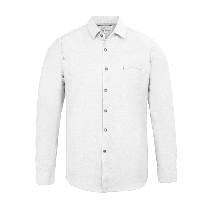 Firetrap Effen heren overhemd van katoenmix (Wit)
