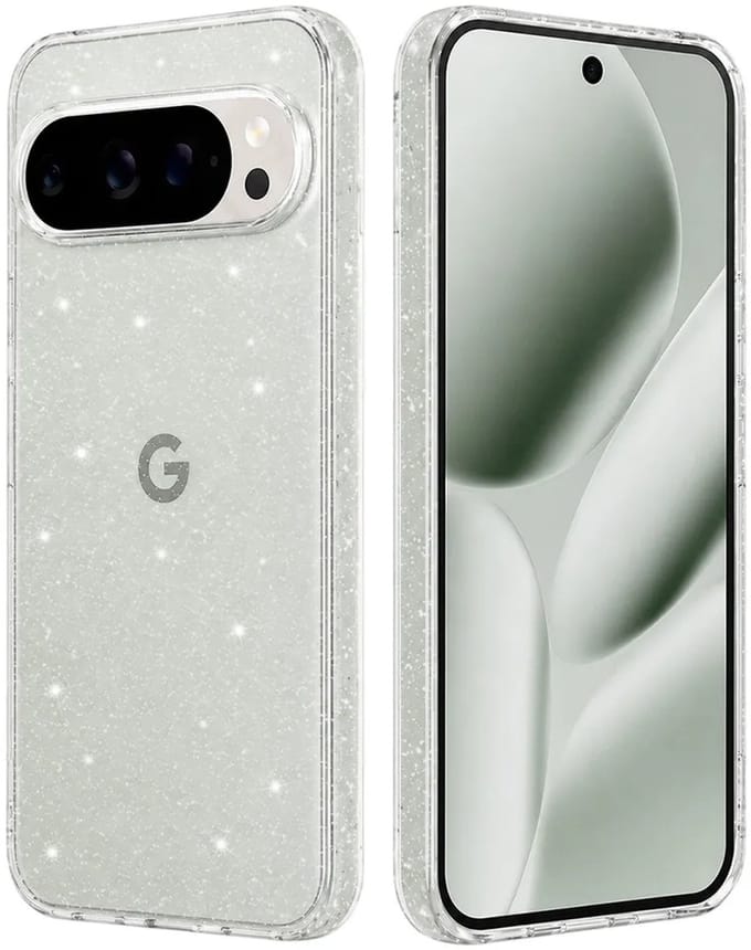Hoesje geschikt voor Google Pixel 10 Pro XL - Techsuit Sparkle Skin Glitter Silicone Back Cover - Transparant