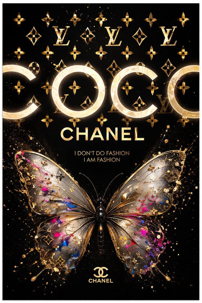 Coco chanel Flower schilderij op plexiglas 50x80cm