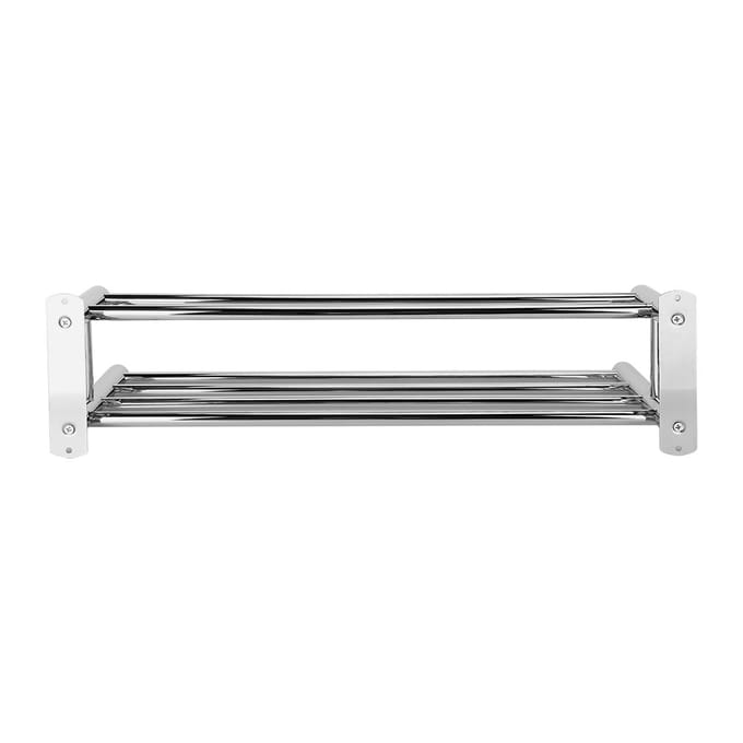 Dubbellaags Verchroomd Wandgemonteerd Badkamer Handdoekenrek Houder Plank Opbergrek gray
