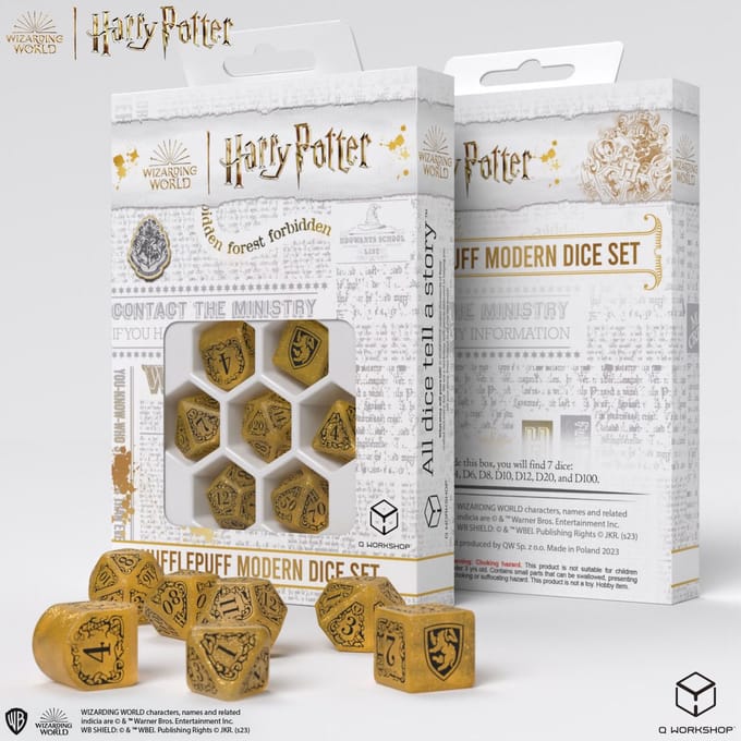 Harry Potter: Hufflepuff Modern Dice Set Yellow (7ST) - Accessoires