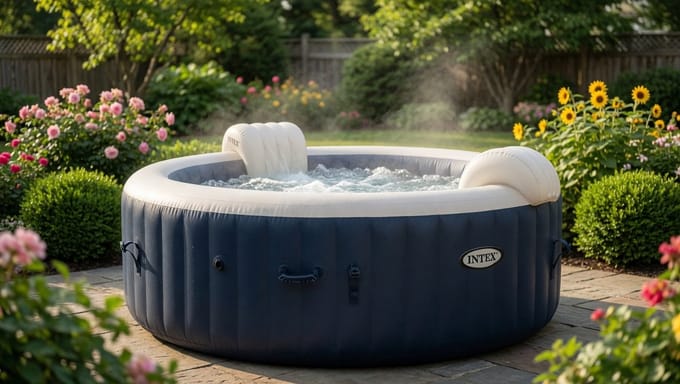Spa Whirlpool Bubble Massage 196 x 71 cm 4 Seater Outdoor with Accessories-Mobili Bella