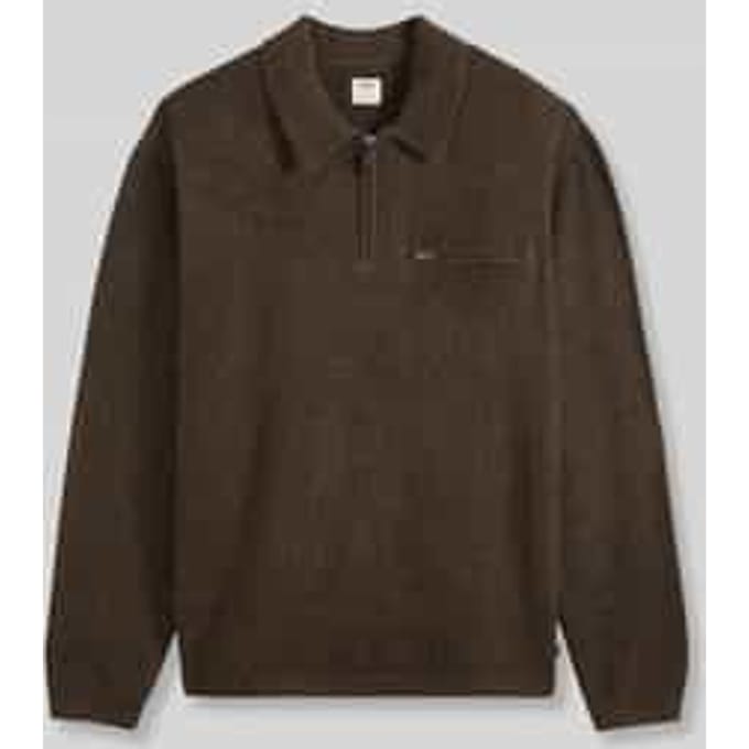 Levi's Longsleeve Half Zip Poloshirt Bruin - Maat M - Heren - Pullovers