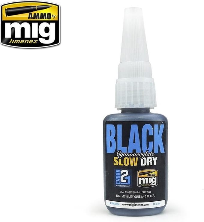 AMMO by Mig Jimenez Hobbylijm - MIG 8034 Black Slow Dry Cyanoacrylate Lijm