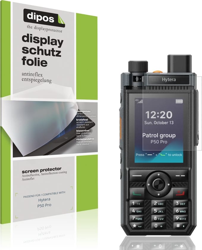 dipos – 4x Matte Beschermfolie geschikt voor Hytera P50 Pro | Krasbestendige & antireflecterende Screenprotector Ultra-Thin