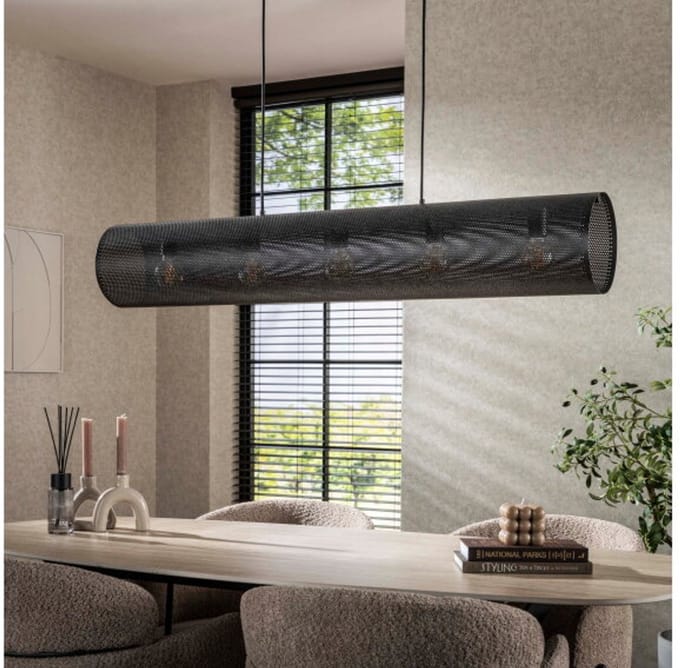 Hanglamp 5L koker mesh - Artic zwart