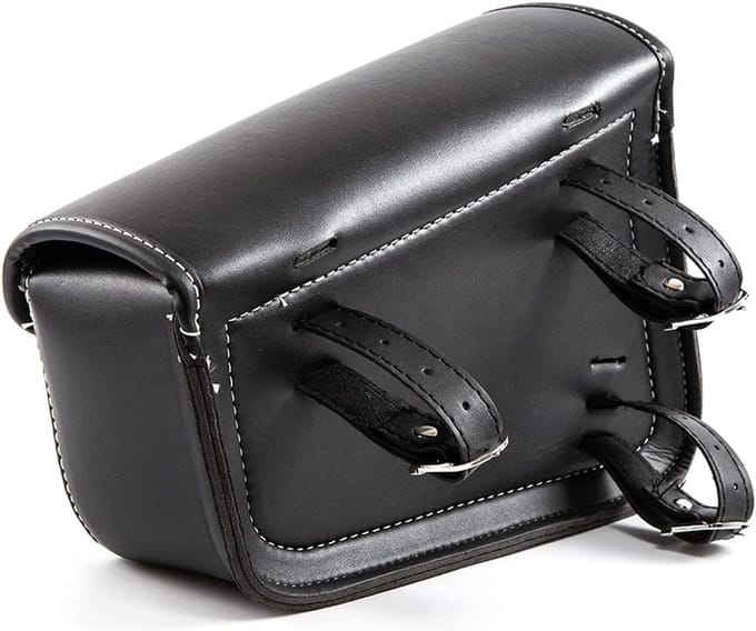 Motorcycle Side Bag - PU Leather Saddlebags - Zwarte Tool Bag (Links)