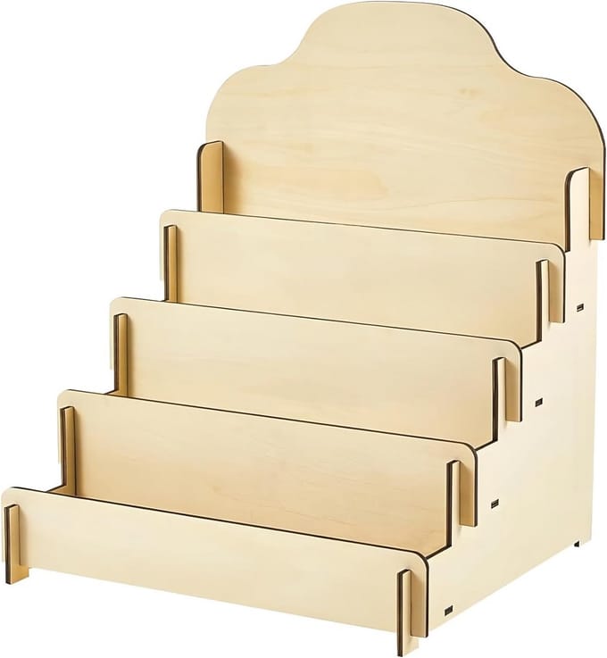 Houten kaartenstandaard met 4 etages voor Presentatie en Weergave