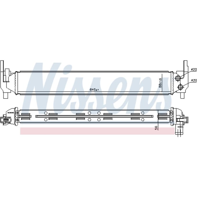Lage-temperatuurRadiator, laadluchtRadiator NISSENS 65331