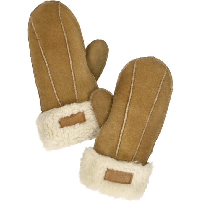 Warmbat Mitten Women Lammy patchwork Dames Wanten - Camel