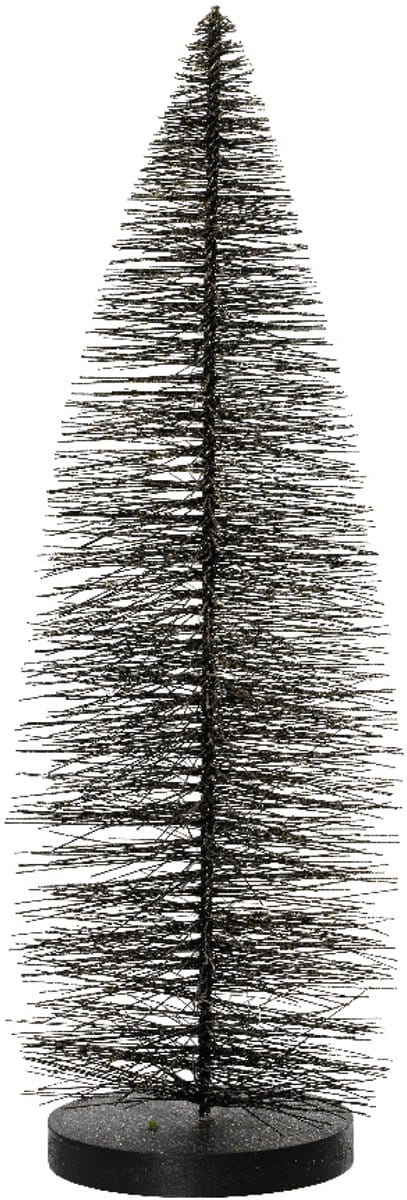 Kerstboom 30cm zwart met goud