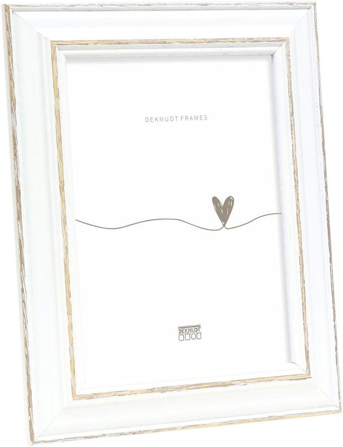Deknudt Frames fotolijst S221H3 - wit met bruin accent - 20x28 cm