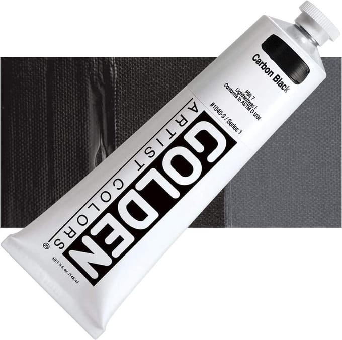 Golden Heavy Body Acrylverf Serie 1 | Carbon Black (1040-2) 59ml