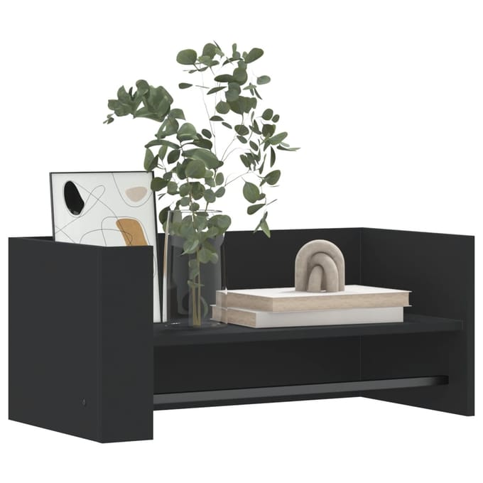 vidaXL - Wandschap - 70,5x35x30,5 - cm - bewerkt - hout - zwart