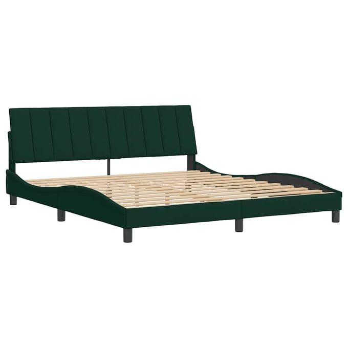 vidaXL - Bedframe - zonder - matras - "Hanko" - 180x200 - cm - fluweel - donkergroen