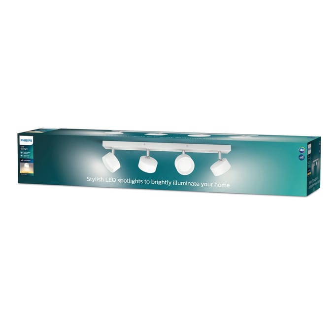 Philips Opbouwspot Bracia - Wit - 8cm - Warm Wit - 4x5,5w