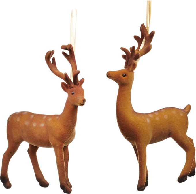 Goodwill - Kerstbal - Kunststof;Polykatoen - Bruin - 2 stuks