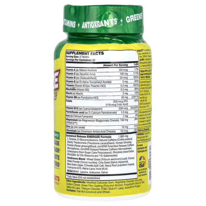 Energize, Energiepillen voor de hele dag, 90 Tabletten
