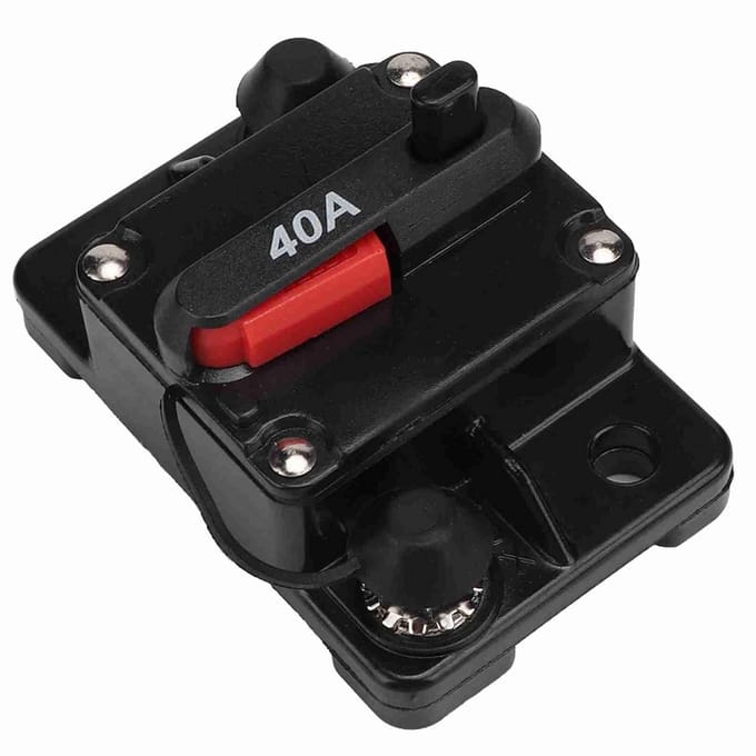 12V Stroomonderbreker 30A 40A 60A Handmatig Reset Metaal Zekeringhouder Waterdicht
