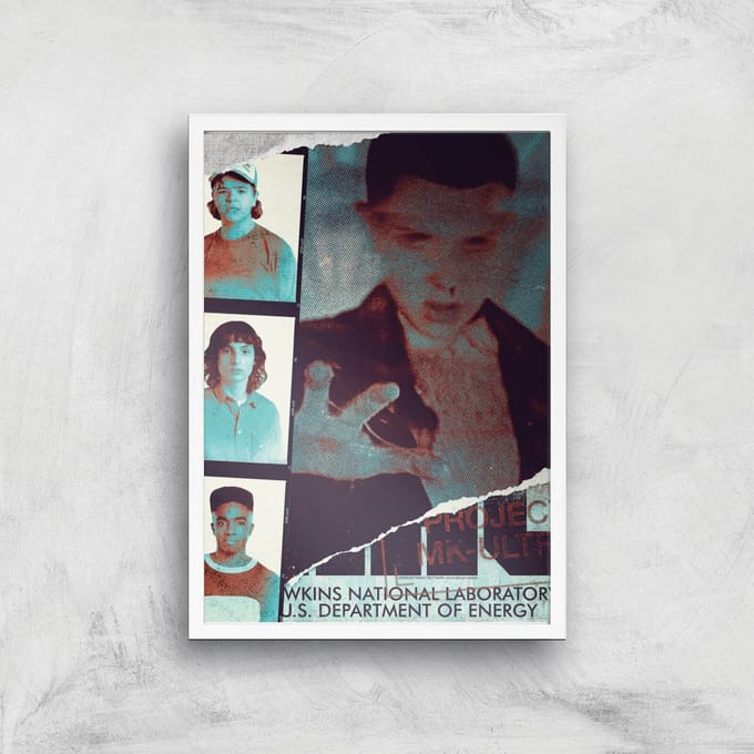 Stranger Things Nationaal Laboratorium Giclée kunstdruk - A4 - White Frame