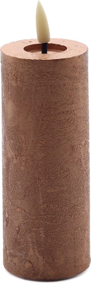 Mansion atmosphere led kaars rustic copper 12,5x5cm
