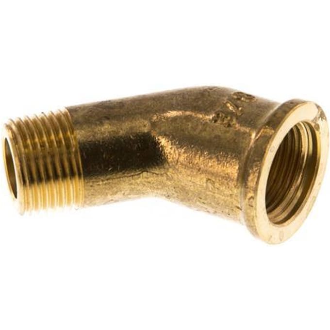 Rp 3/8'' x R 3/8'' F/M Messing L-Fitting 45graden 16 Bar - FL2E-FM-B-038R-45