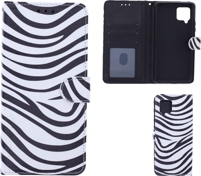 Portemonnee Book Case Hoesje Geschikt voor: Samsung Galaxy A42 - Zebra Print