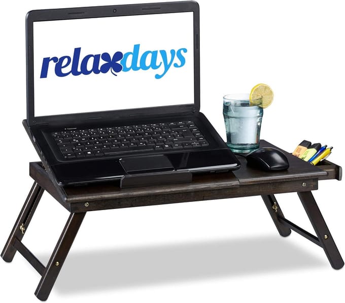 Verstelbare bamboe laptoptafel met lade - Ideaal voor bed en bank