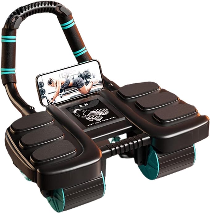 Ab Roller Wiel - Buikspier Trainer - Core Training - Automatische Terugslag - 42 x 36 x 24 cm - Zwart