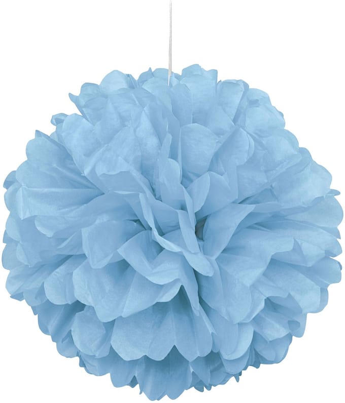 UNIQUE - Pastelblauwe papieren pompon 40 cm voor bruiloftsdecoratie