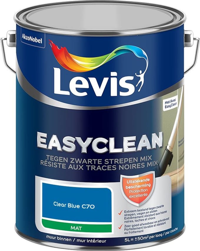 Levis - Easyclean Tegen Zwarte Strepen Mix - Clear Blue C70 - Mengverf - 5 L