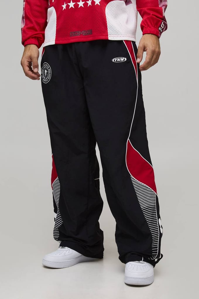 Baggy Elastische Taille Moto Nylon Broek | Black | Size XL