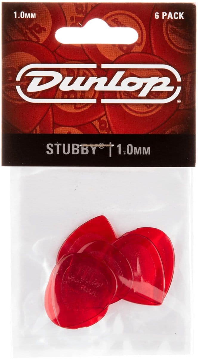 Jim Dunlop Stubby - Plectrums - Stubby Jazz - 1,00 mm - Player's Pack 6 Stuks