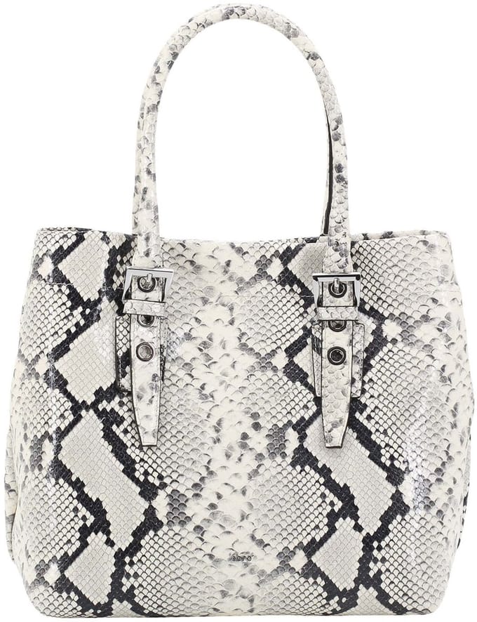 abro Handtas Schoudertas Leder Pitone Shopper BY MY SIDE Beige Wit