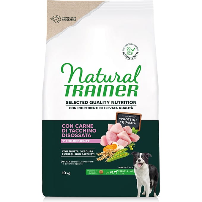 Natural Trainer Selected Quality Nutrition Adult Medium & Maxi Kalkoen - 10 kg