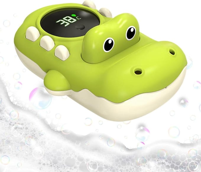 Watertemperatuur Meter - Bad Speelgoed - Veilig Baden - Krokodil LED Display - 13 x 9 x 6 cm - Groen