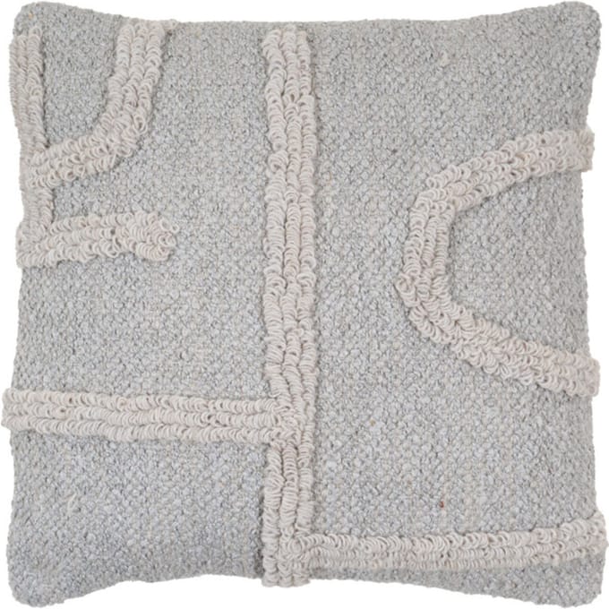 Kussen Joya Grey 45 x 45 cm - Luxe Wollen Sierkussen met Scandinavisch Design