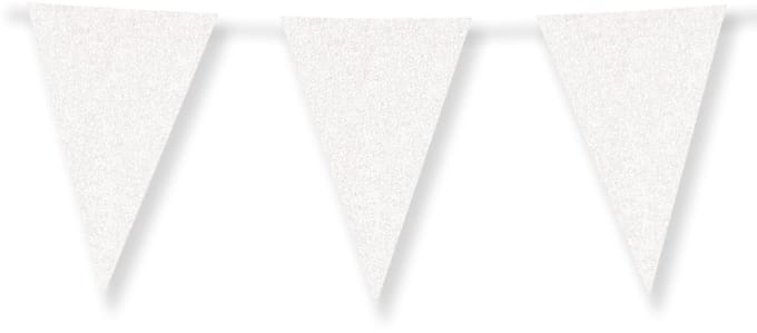 Glitter Vlaggen Wit - Paperdreams - 20 x 30 cm - Feestvlaggen - Feestversiering & Decoratie